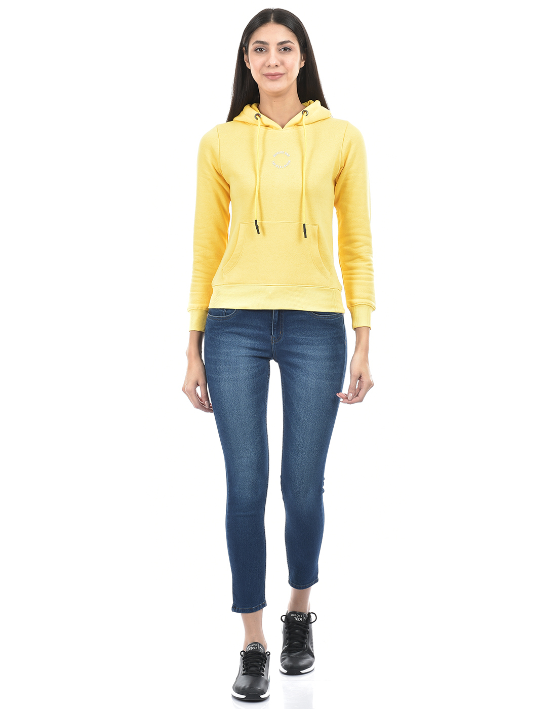 Numero Uno Women Solid Yellow Sweat Shirt